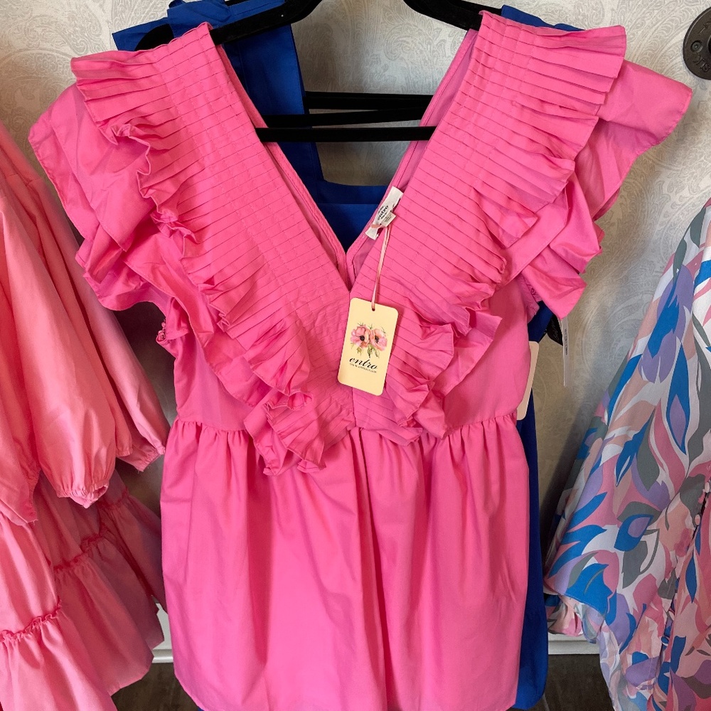 Pink ruffled  Cocktail Dress